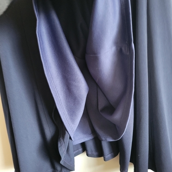 RABBIT Rabbit Rabbit 3/4 Sleeve Cocktail Dress Cut Outs Navy Blue Lined 10 - Picture 8 of 11